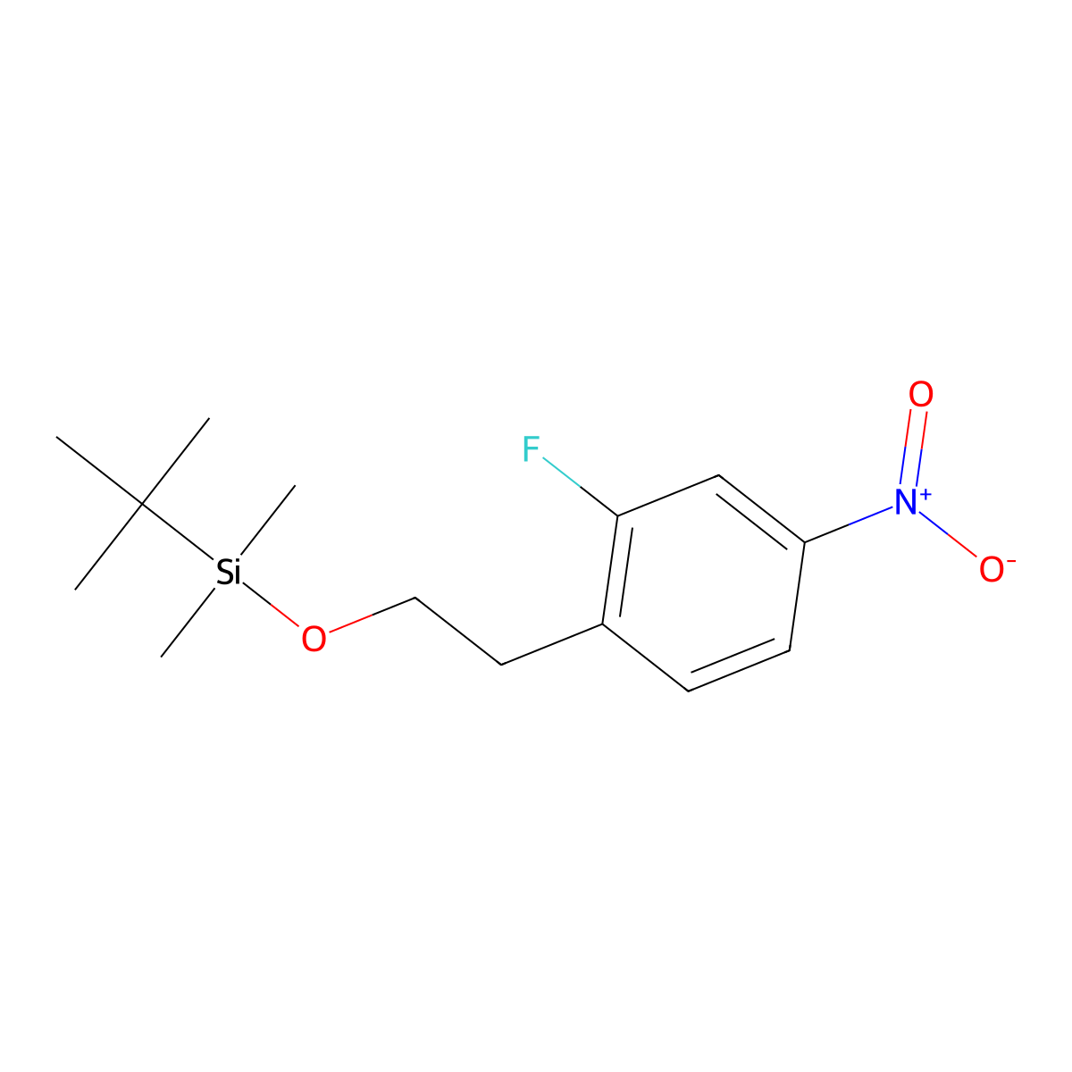 Tert-butyl[2-(2-fluoro-4-nitrophenyl)ethoxy]dimethylsilane molecular structure, CAS 1881332-46-2