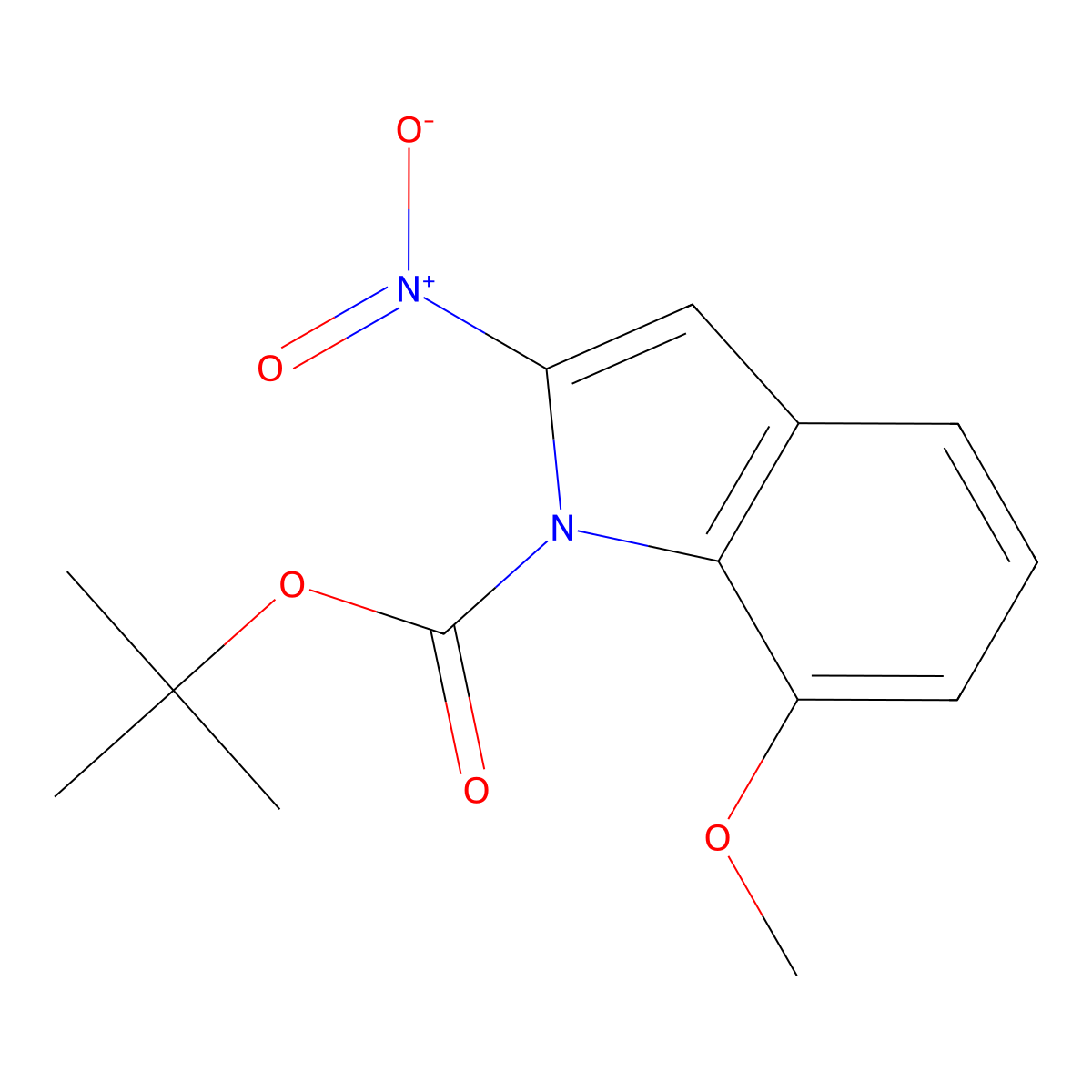 tert-butyl 7-methoxy-2-nitro-1H-indole-1-carboxylate molecular structure, CAS 1881332-47-3
