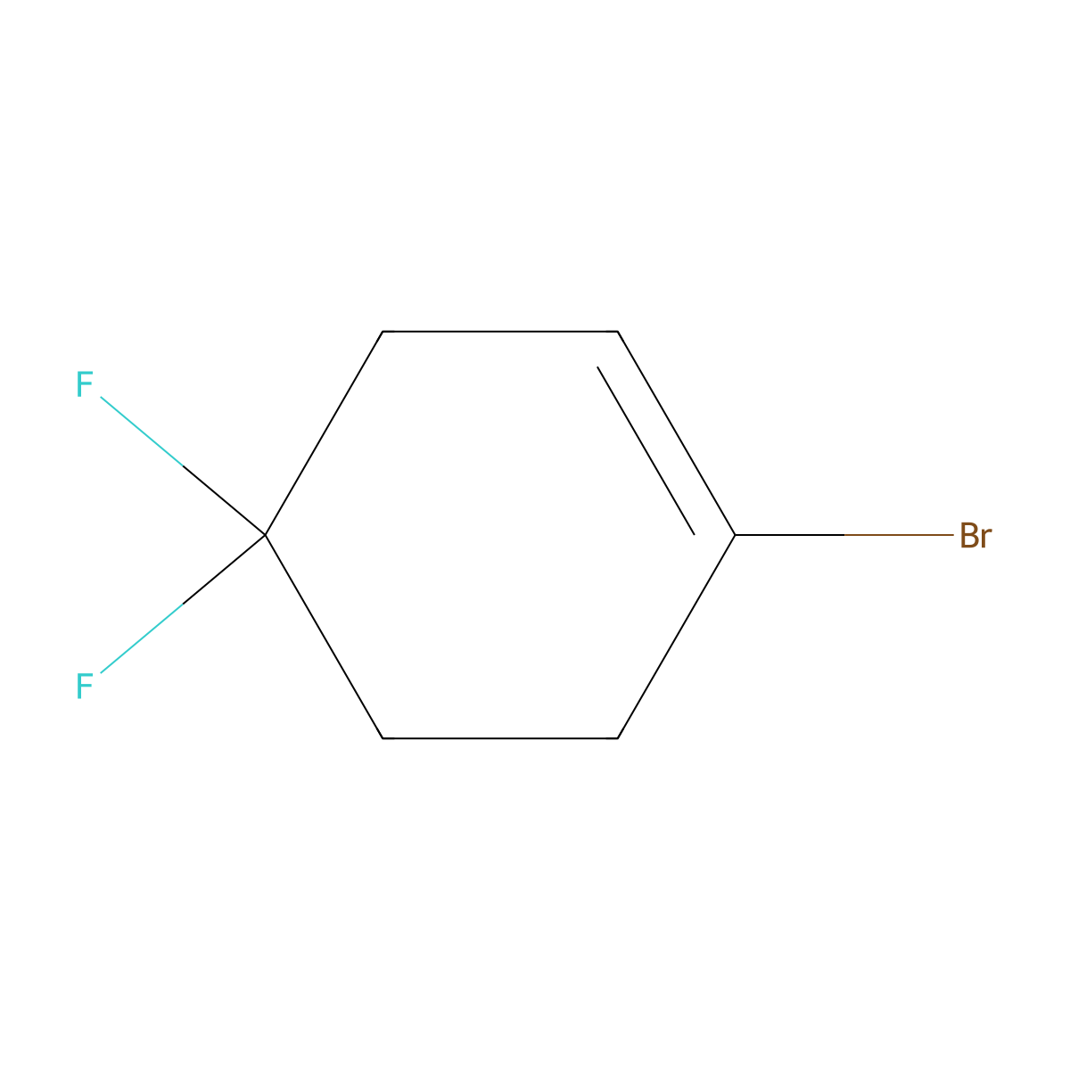 1-Bromo-4,4-difluorocyclohex-1-ene molecular structure, CAS 1881332-54-2