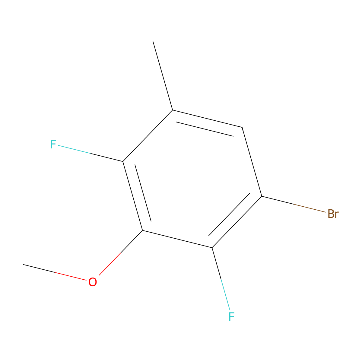 1-Bromo-2,4-difluoro-3-methoxy-5-methylbenzene molecular structure, CAS 1881332-59-7