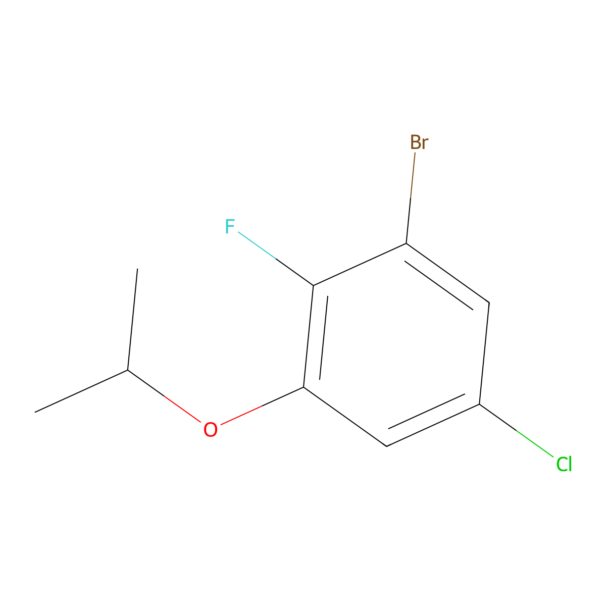 1-Bromo-5-chloro-2-fluoro-3-(propan-2-yloxy)benzene molecular structure, CAS 1881332-61-1