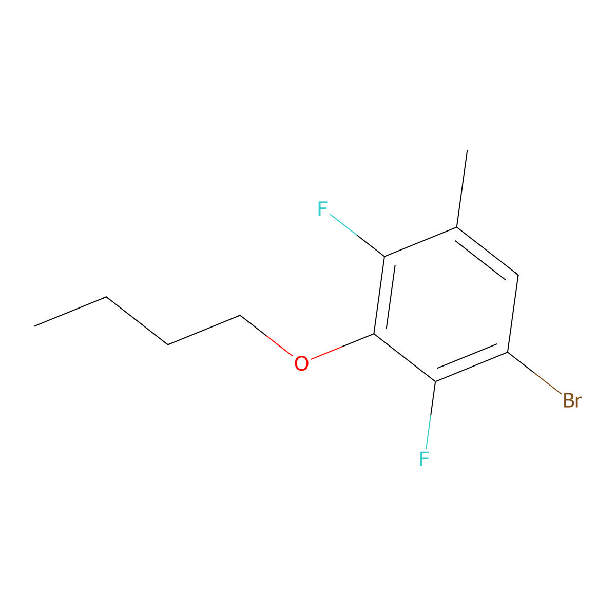1-Bromo-3-butoxy-2,4-difluoro-5-methylbenzene molecular structure, CAS 1881332-62-2