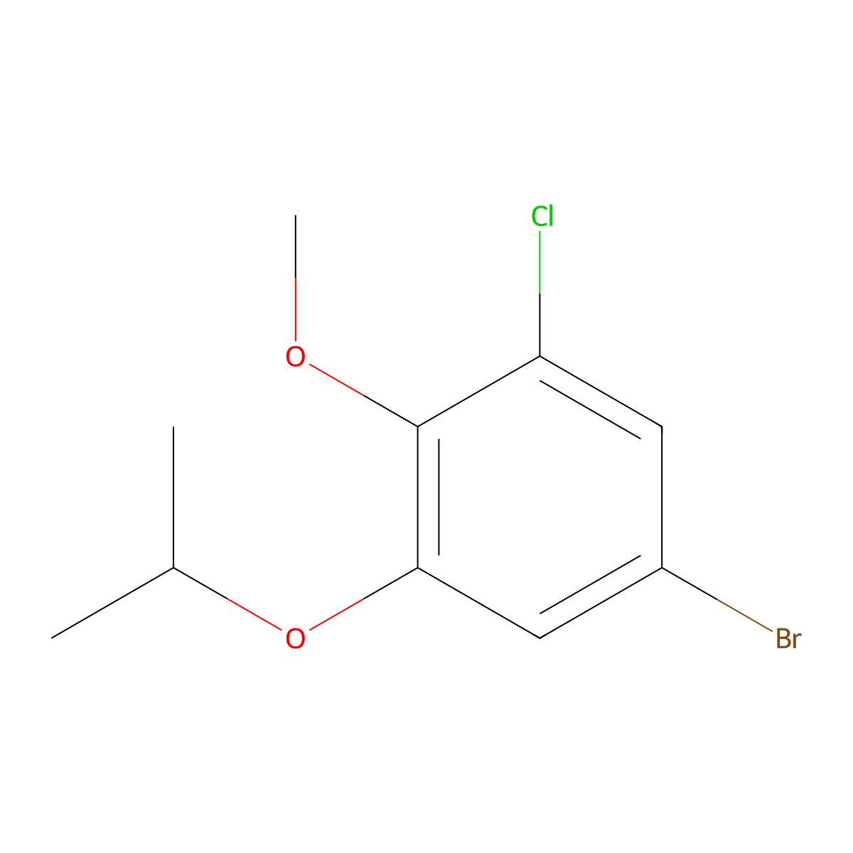 5-Bromo-1-chloro-2-methoxy-3-(propan-2-yloxy)benzene molecular structure, CAS 1881332-63-3