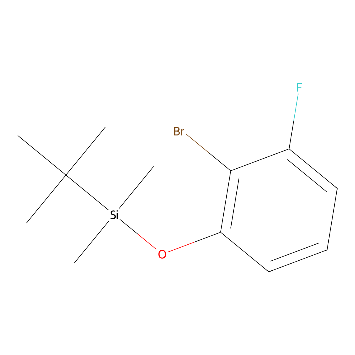2-Bromo-3-fluorophenoxy(tert-butyl)dimethylsilane molecular structure, CAS 1881332-69-9