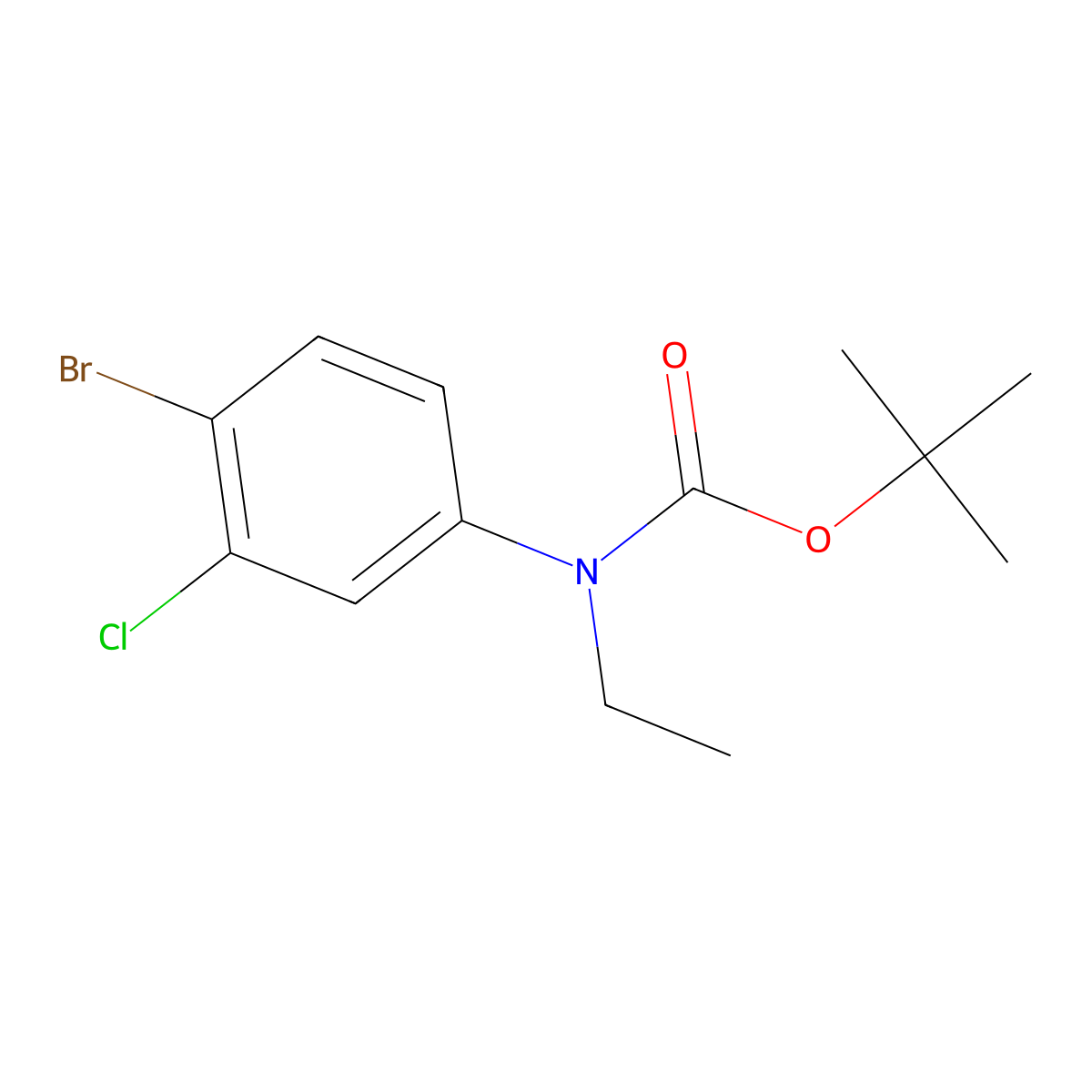 Tert-butyl N-(4-bromo-3-chlorophenyl)-N-ethylcarbamate molecular structure, CAS 1881332-70-2