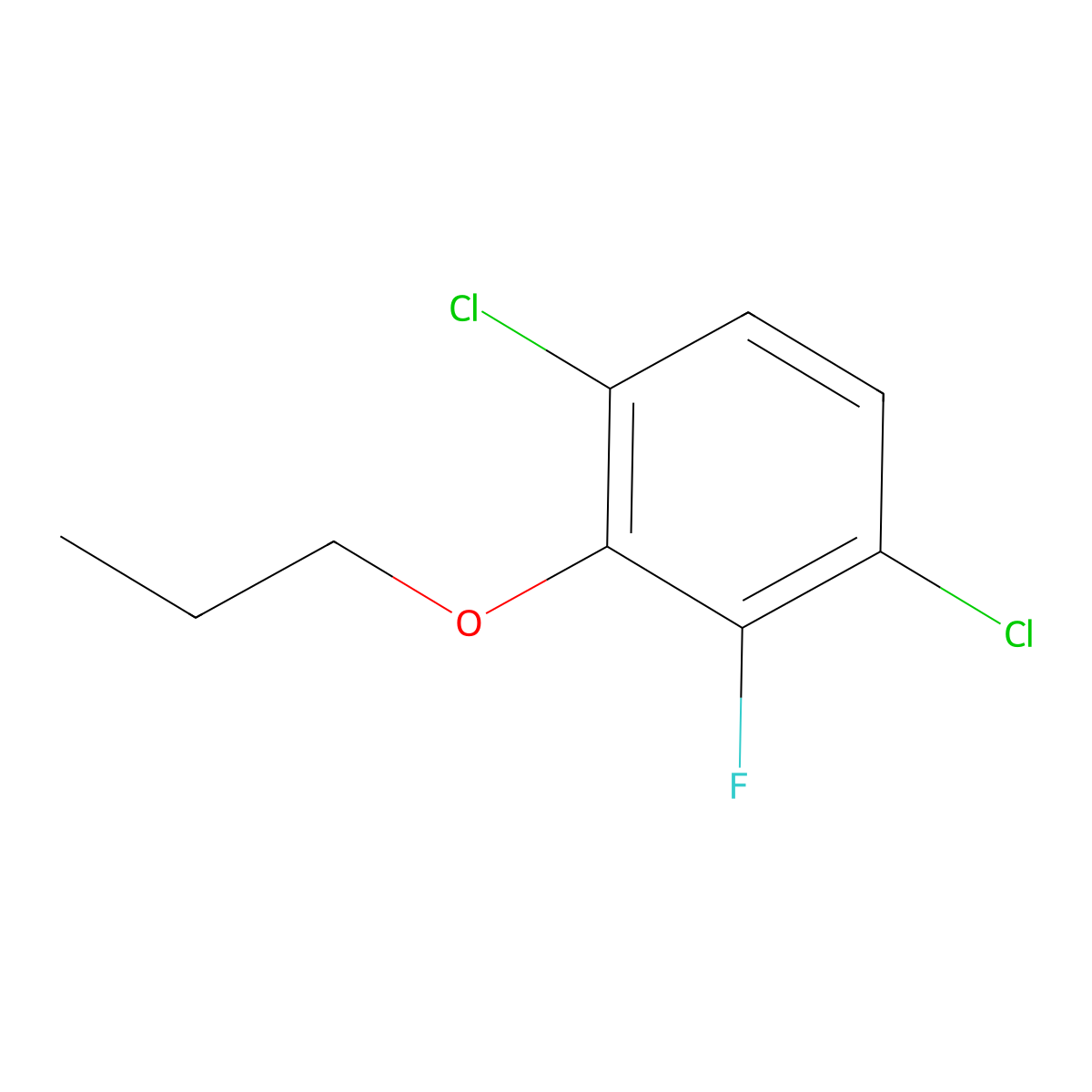 1,4-Dichloro-2-fluoro-3-propoxybenzene molecular structure, CAS 1881332-76-8