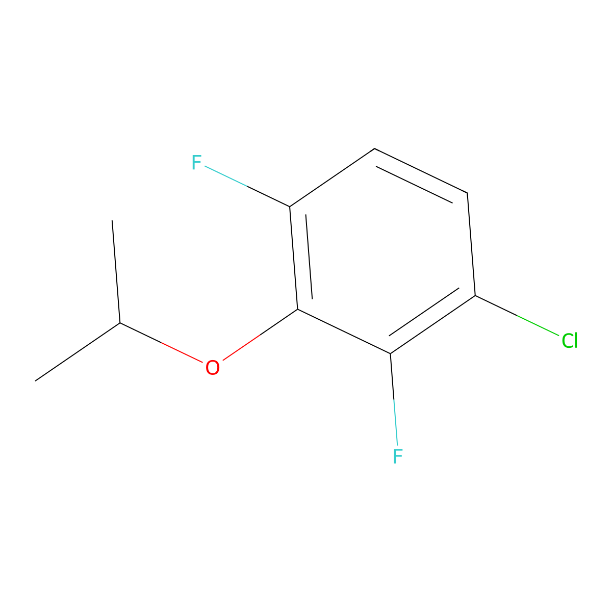 1-Chloro-2,4-difluoro-3-(propan-2-yloxy)benzene molecular structure, CAS 1881332-78-0