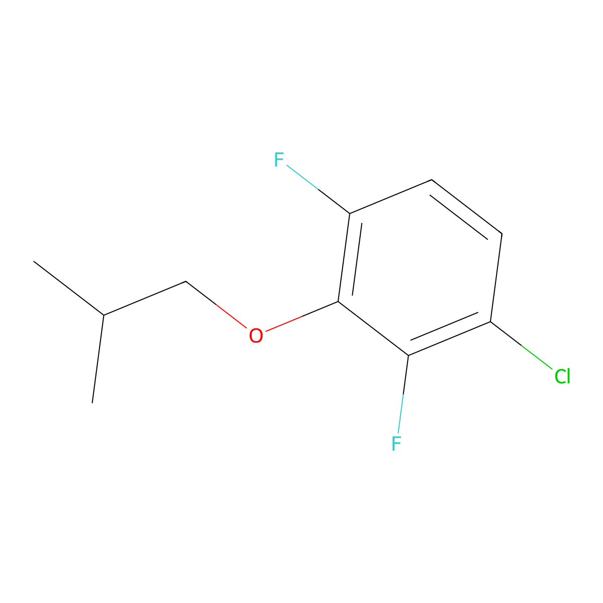 1-Chloro-2,4-difluoro-3-(2-methylpropoxy)benzene molecular structure, CAS 1881332-79-1