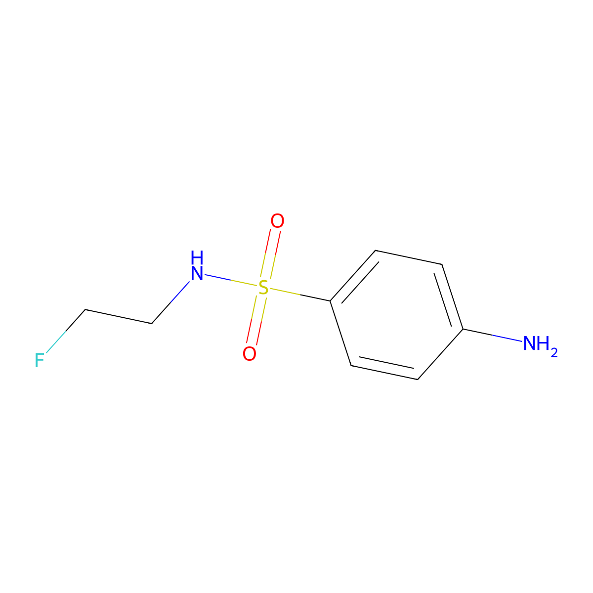 4-amino-N-(2-fluoroethyl)benzene-1-sulfonamide molecular structure, CAS 1881363-43-4