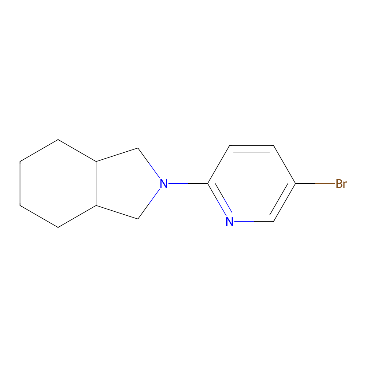 2-(5-bromopyridin-2-yl)-octahydro-1H-isoindole molecular structure, CAS 1881376-85-7