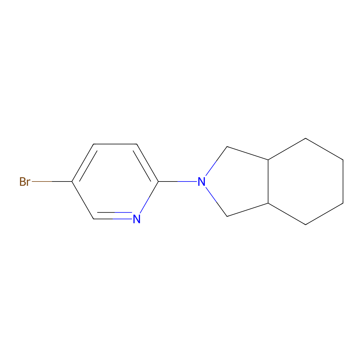 2-(5-bromopyridin-2-yl)-octahydro-1H-isoindole molecular structure, CAS 1881376-85-7