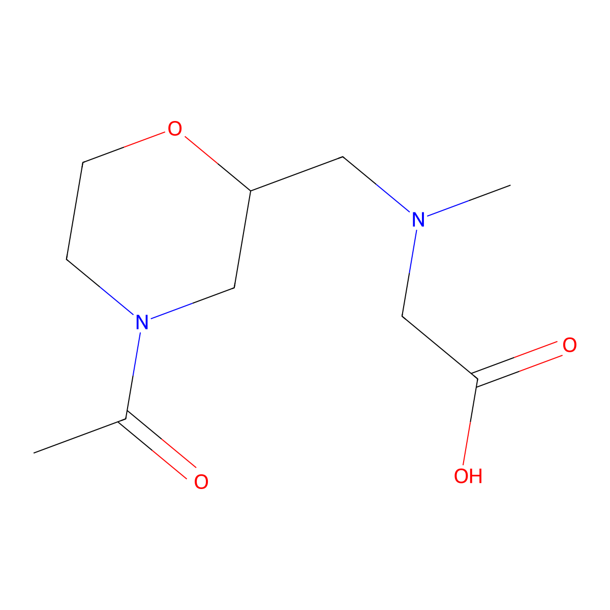 2-{[(4-Acetylmorpholin-2-yl)methyl](methyl)amino}acetic acid molecular structure, CAS 1881384-90-2