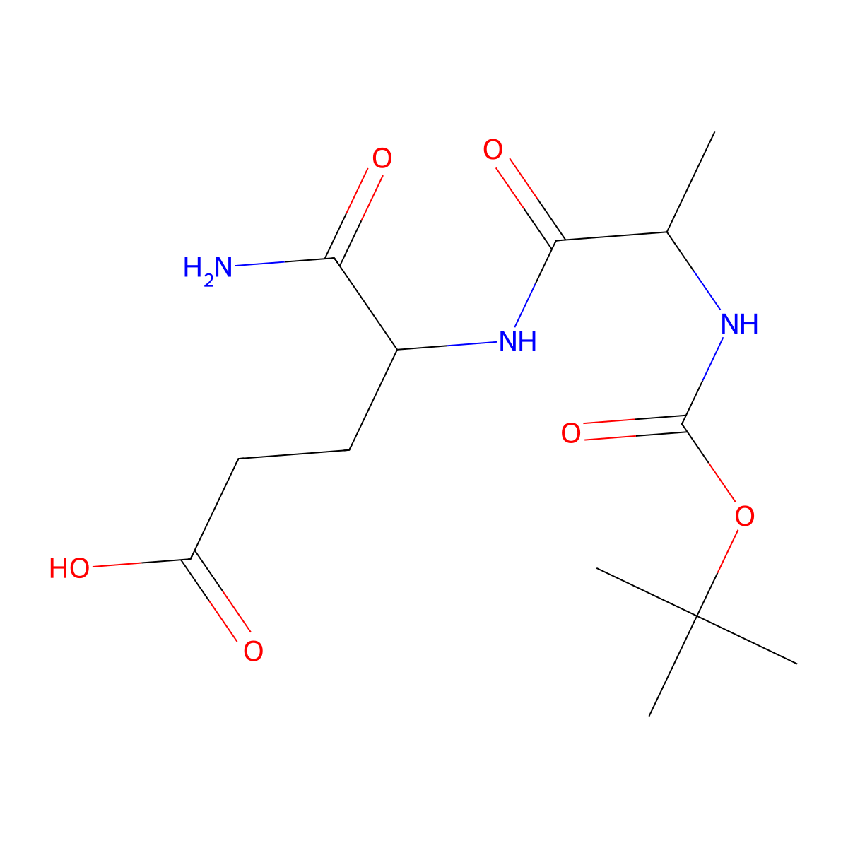 N-((1,1-Dimethylethoxy)carbonyl)-L-alanyl-D-alpha-glutamine molecular structure, CAS 18814-50-1