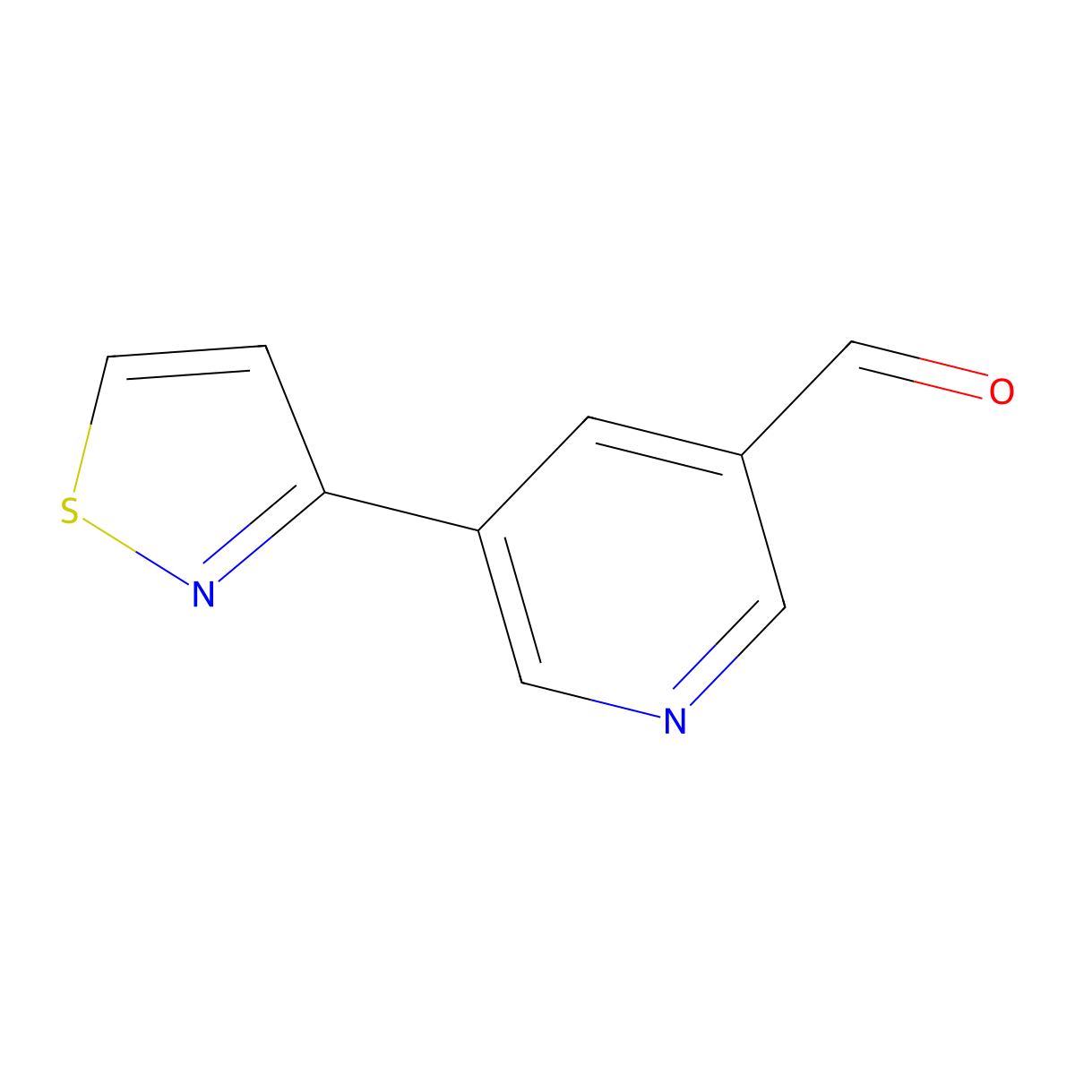 5-(1,2-Thiazol-3-yl)pyridine-3-carbaldehyde molecular structure, CAS 1881476-42-1