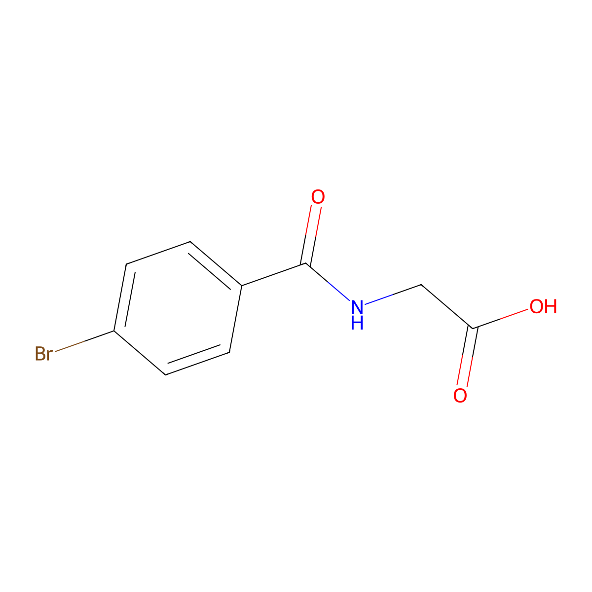 2-((4-Bromophenyl)formamido)acetic acid molecular structure, CAS 18815-75-3