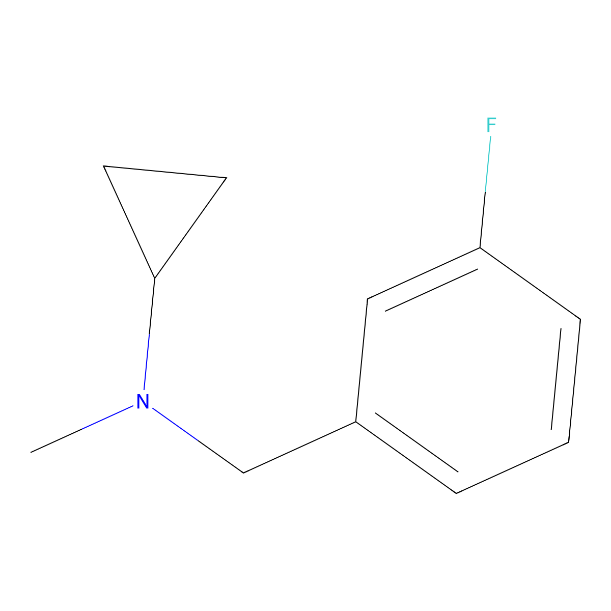 N-[(3-fluorophenyl)methyl]-N-methylcyclopropanamine molecular structure, CAS 1881539-80-5