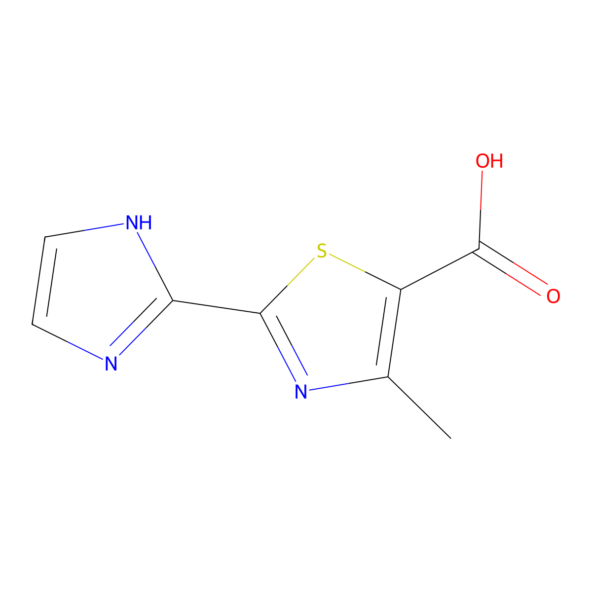 2-(1H-Imidazol-2-yl)-4-methyl-1,3-thiazole-5-carboxylic acid molecular structure, CAS 1881553-17-8