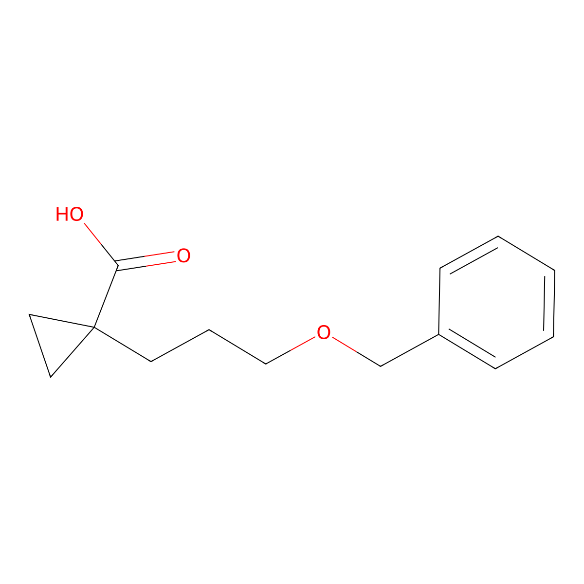 1-[3-(Benzyloxy)propyl]cyclopropane-1-carboxylic acid molecular structure, CAS 1881566-83-1