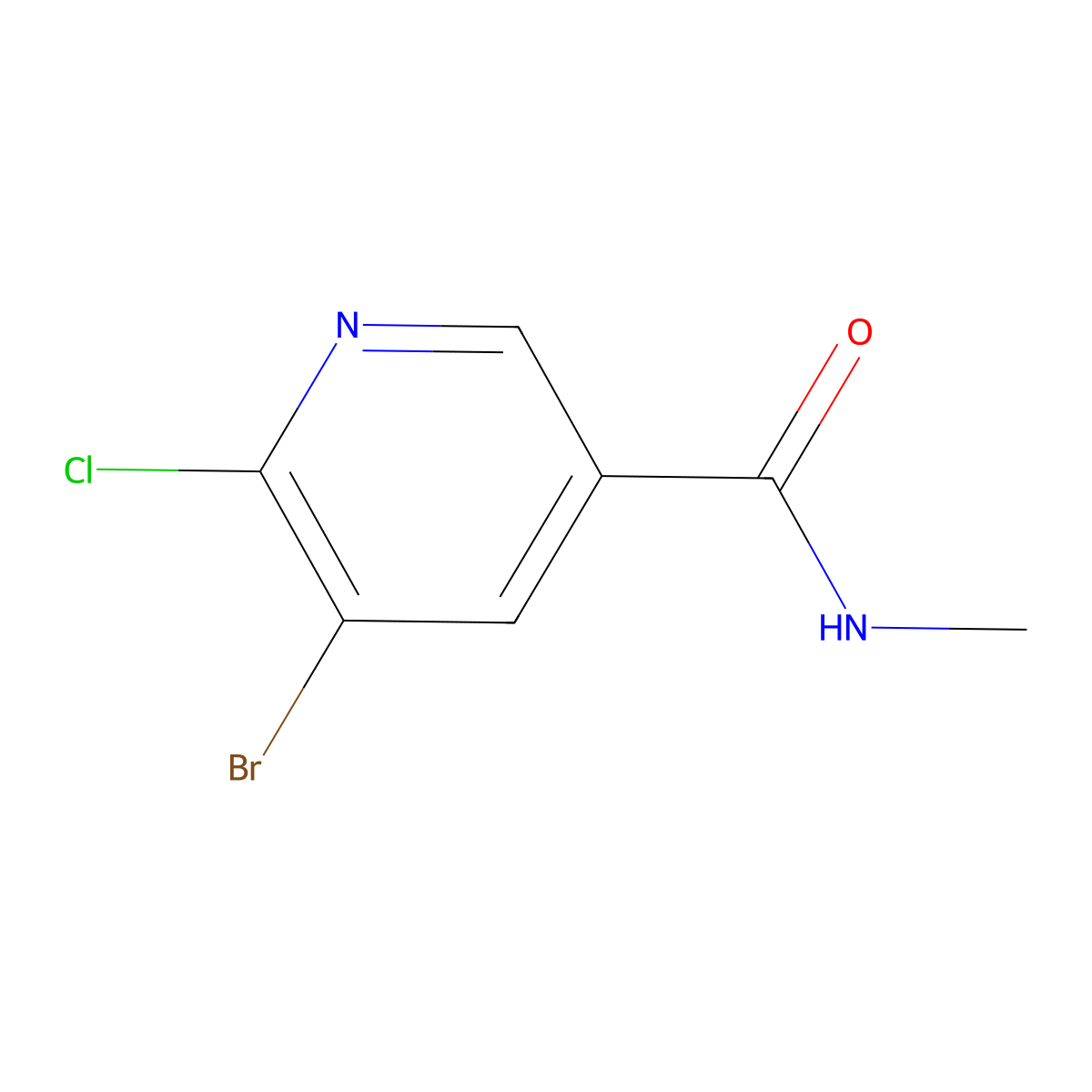 5-Bromo-6-chloro-N-methylnicotinamide molecular structure, CAS 1881579-95-8