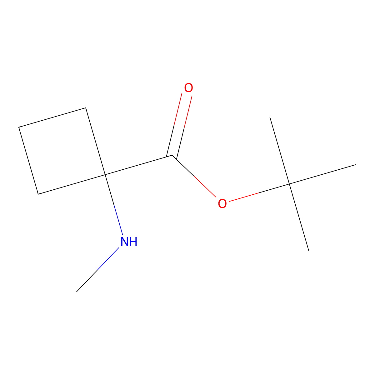 Tert-butyl 1-(methylamino)cyclobutane-1-carboxylate molecular structure, CAS 1881580-87-5