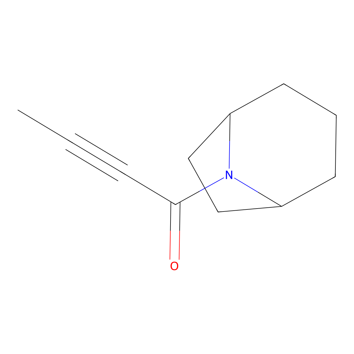 1-{8-Azabicyclo[3.2.1]octan-8-yl}but-2-yn-1-one molecular structure, CAS 1881595-53-4