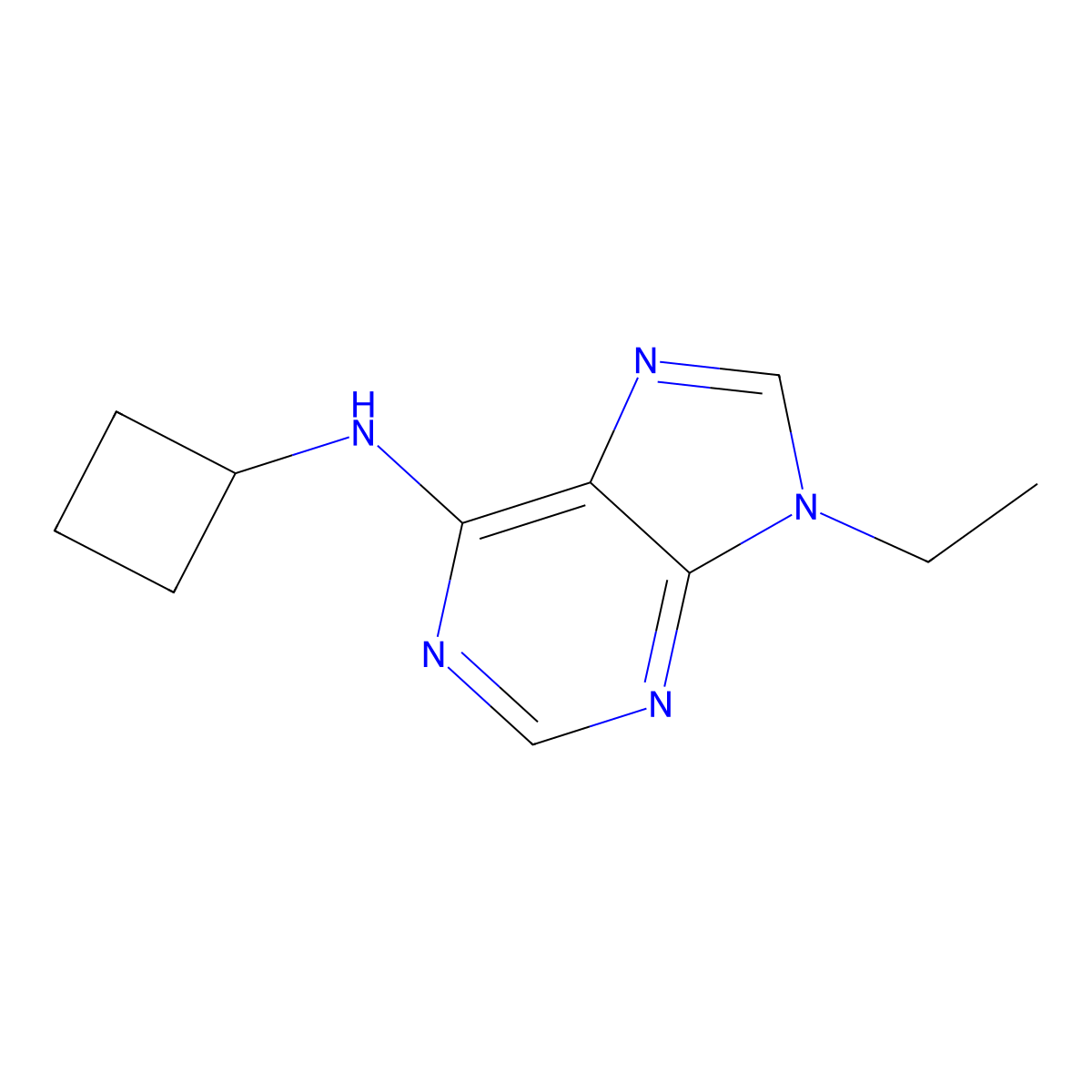 N-cyclobutyl-9-ethyl-9H-purin-6-amine molecular structure, CAS 1881632-08-1