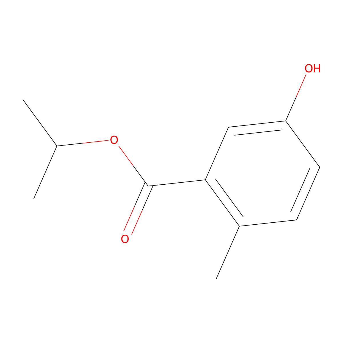 Isopropyl 5-hydroxy-2-methylbenzoate molecular structure, CAS 1881635-23-9