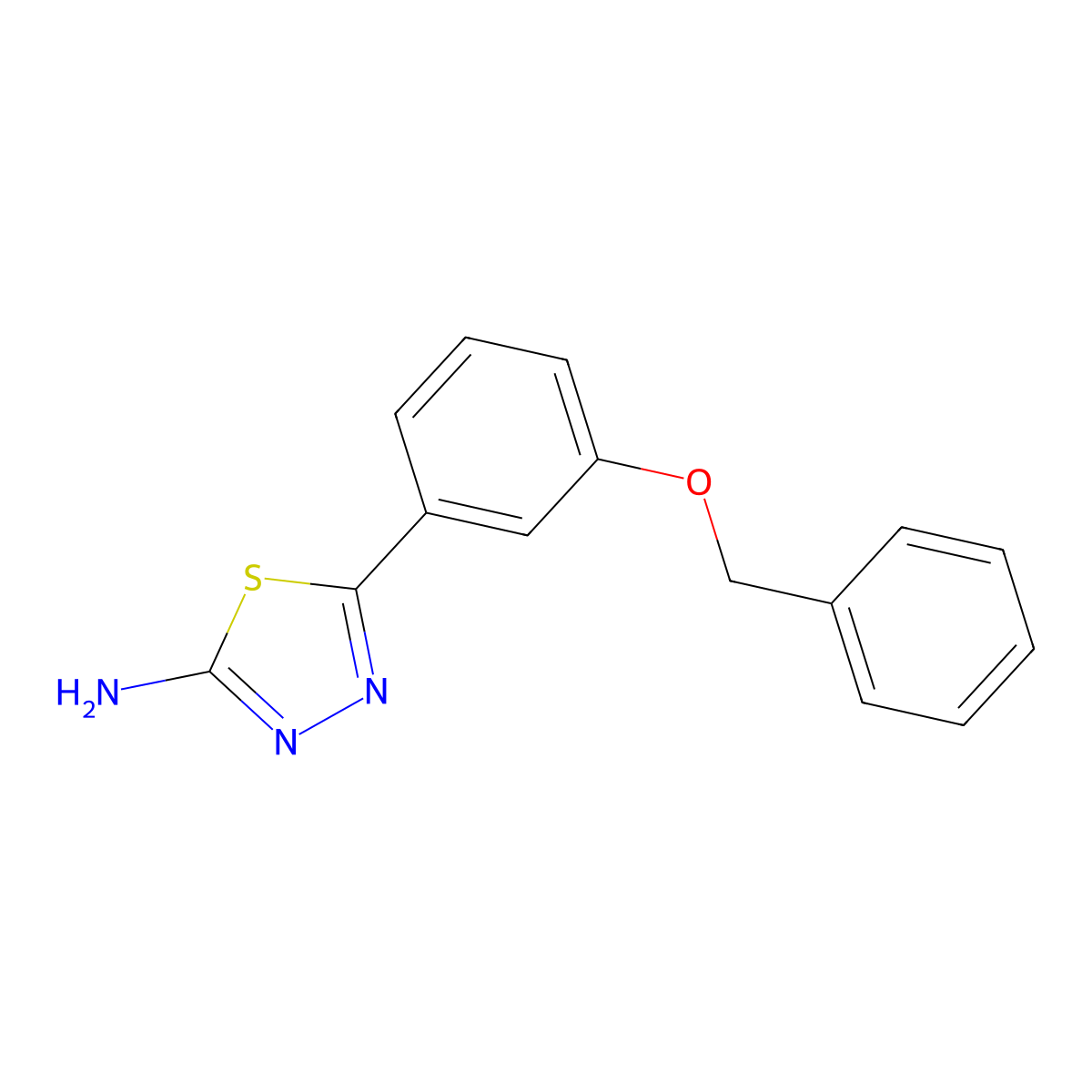 5-(3-(Benzyloxy)phenyl)-1,3,4-thiadiazol-2-amine molecular structure, CAS 1881654-70-1