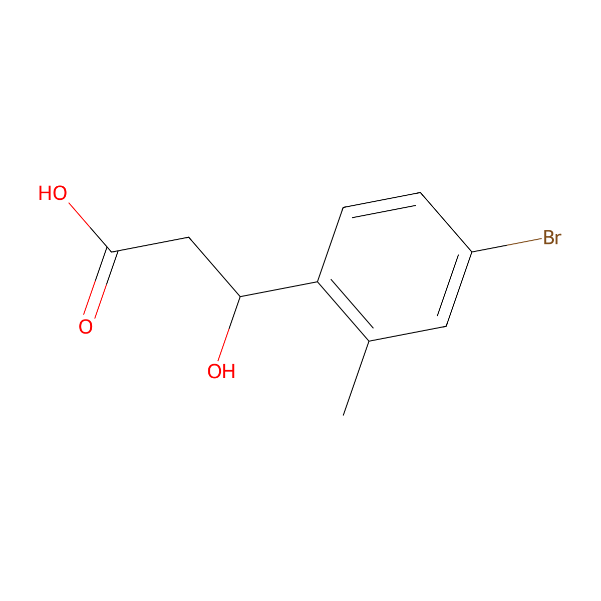 3-(4-Bromo-2-methylphenyl)-3-hydroxypropanoic acid molecular structure, CAS 1881664-72-7