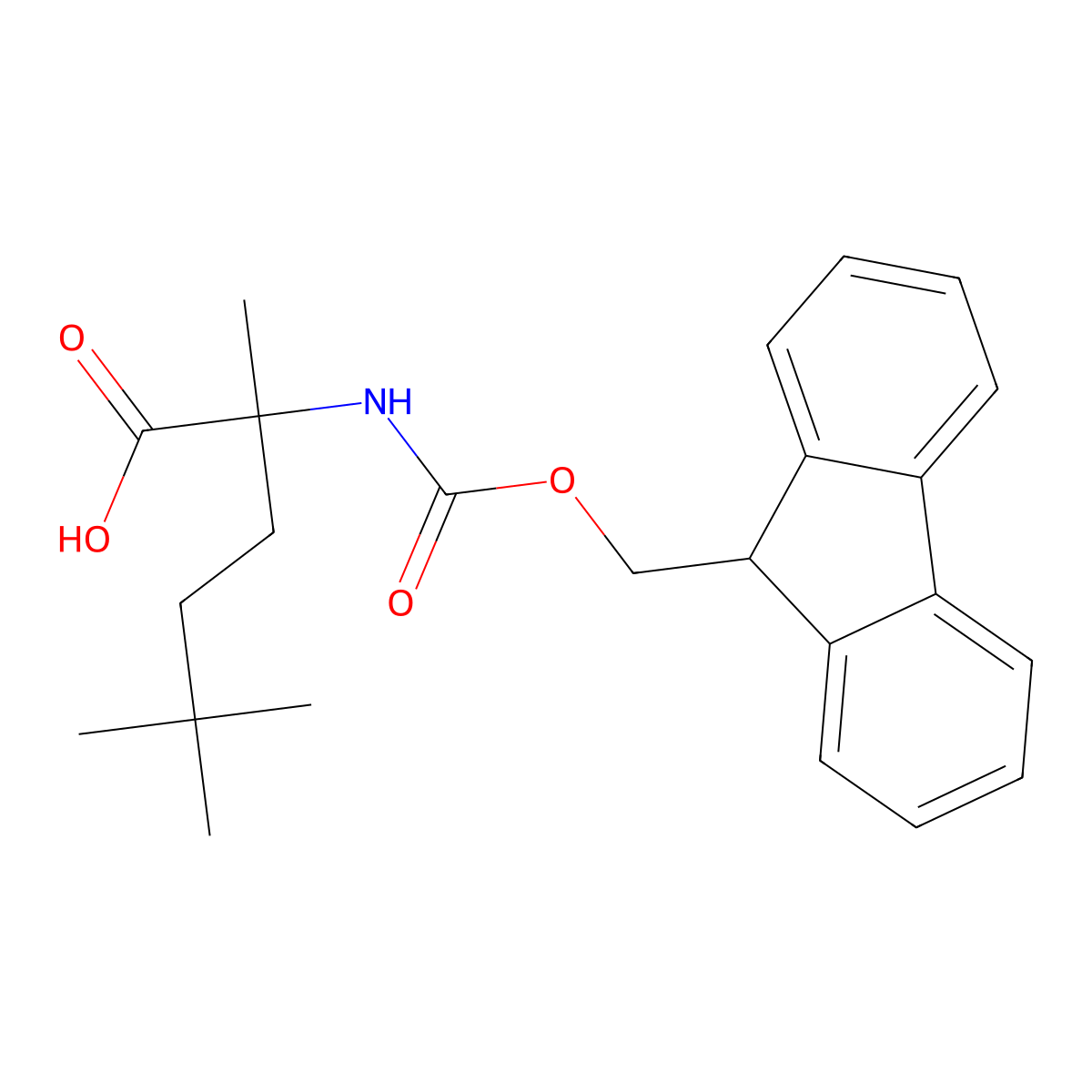 2-({[(9H-fluoren-9-yl)methoxy]carbonyl}amino)-2,5,5-trimethylhexanoic acid molecular structure, CAS 1881683-85-7