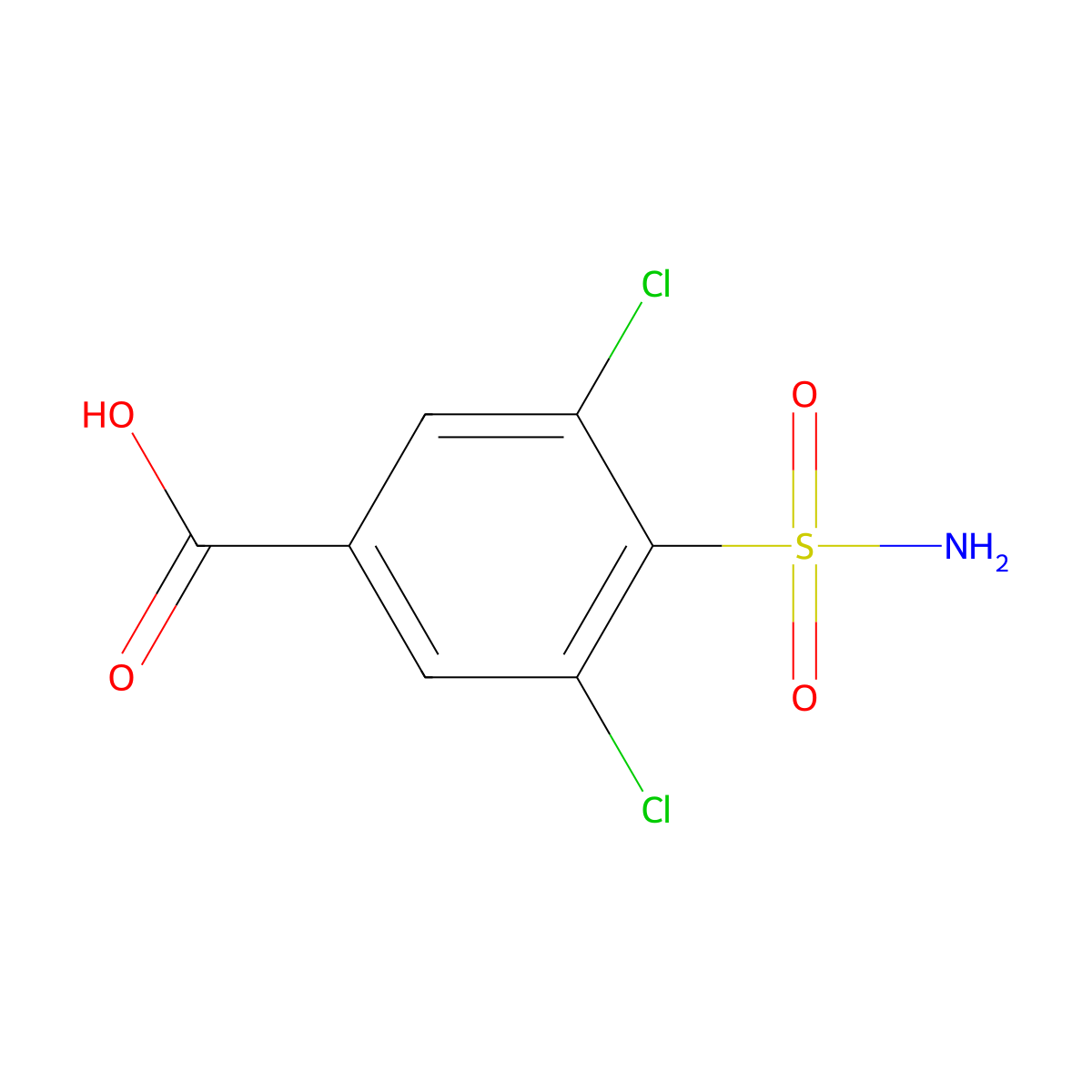 3,5-Dichloro-4-sulfamoylbenzoic acid molecular structure, CAS 1881700-22-6