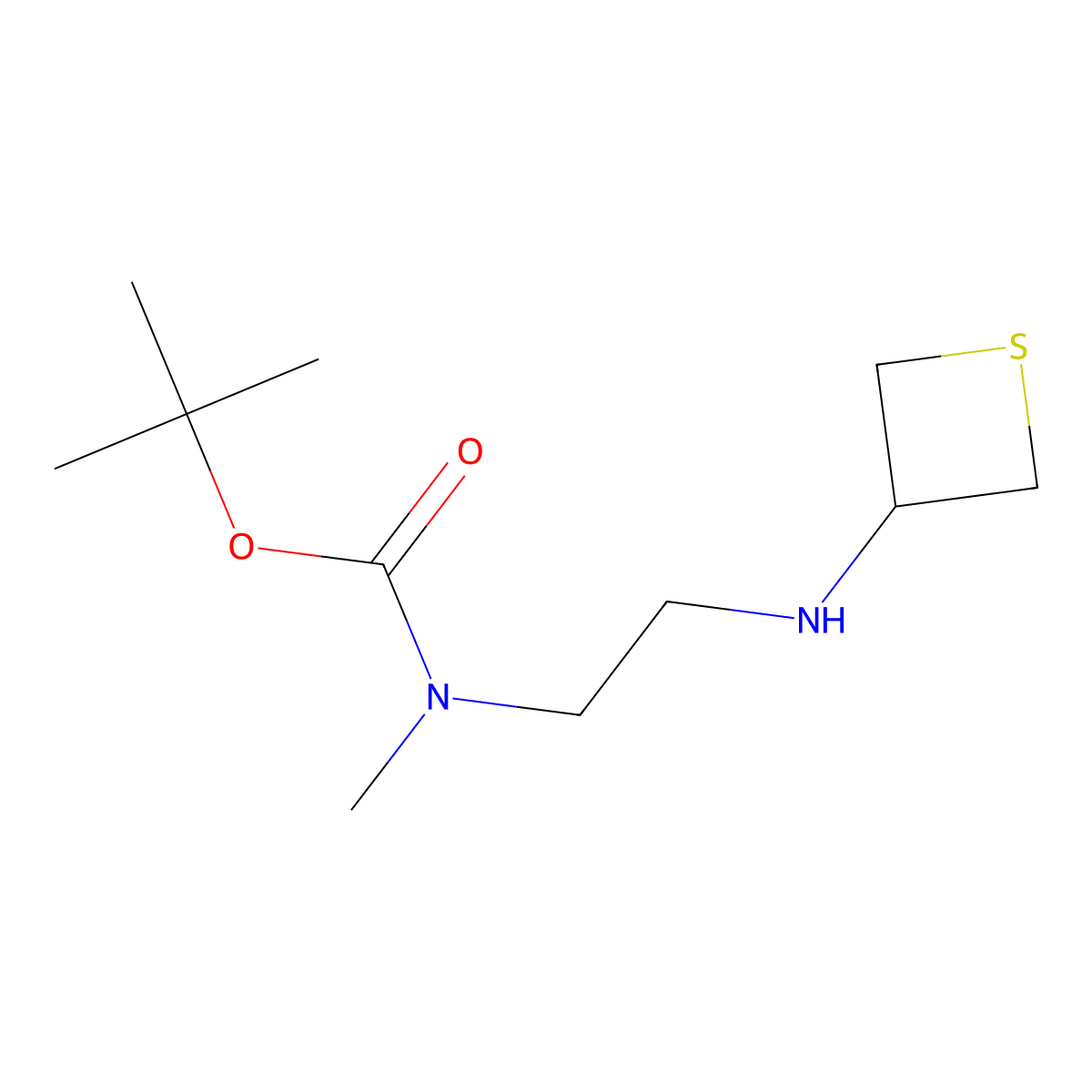 tert-Butyl methyl(2-(thietan-3-ylamino)ethyl)carbamate molecular structure, CAS 1881716-30-8