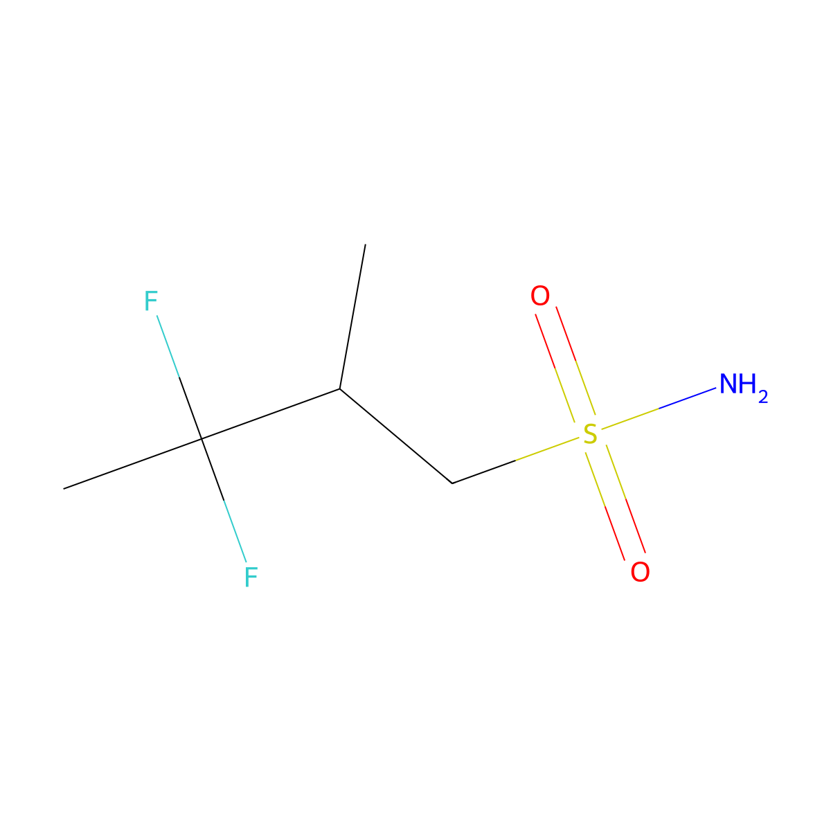 3,3-Difluoro-2-methylbutane-1-sulfonamide molecular structure, CAS 1881732-86-0