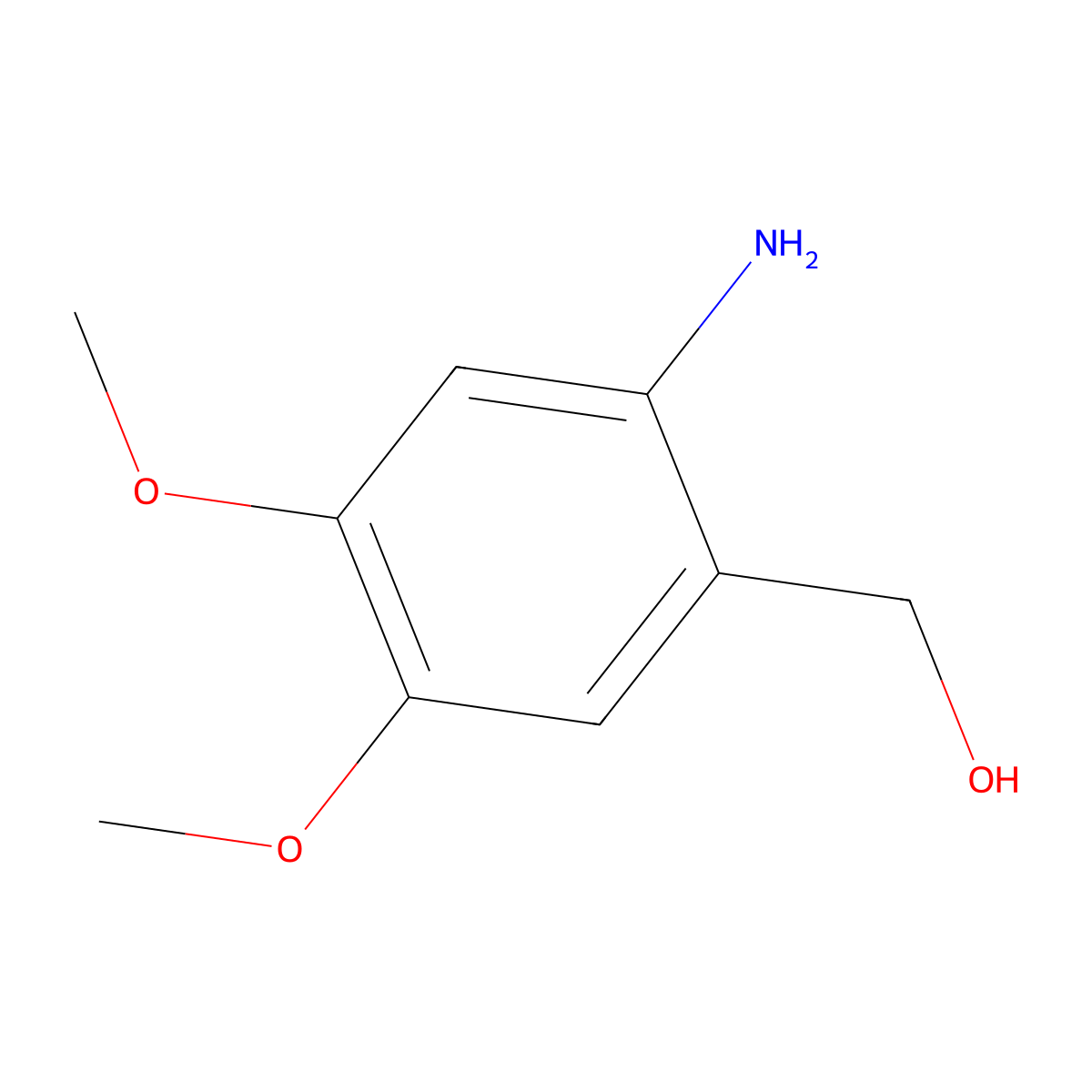 (2-Amino-4,5-dimethoxyphenyl)methanol molecular structure, CAS 188174-23-4
