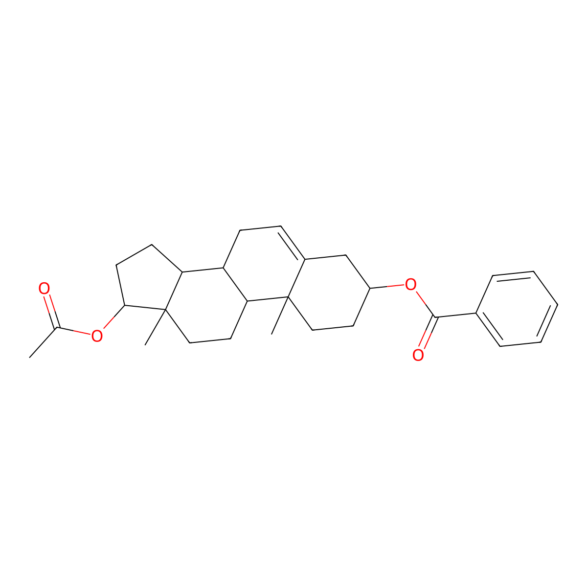 17-acetoxy-10,13-dimethyl-2,3,4,7,8,9,10,11,12,13,14,15,16,17-tetradecahydro-1H-cyclopenta[a]phenanthren-3-yl benzoate molecular structure, CAS 188175-90-8