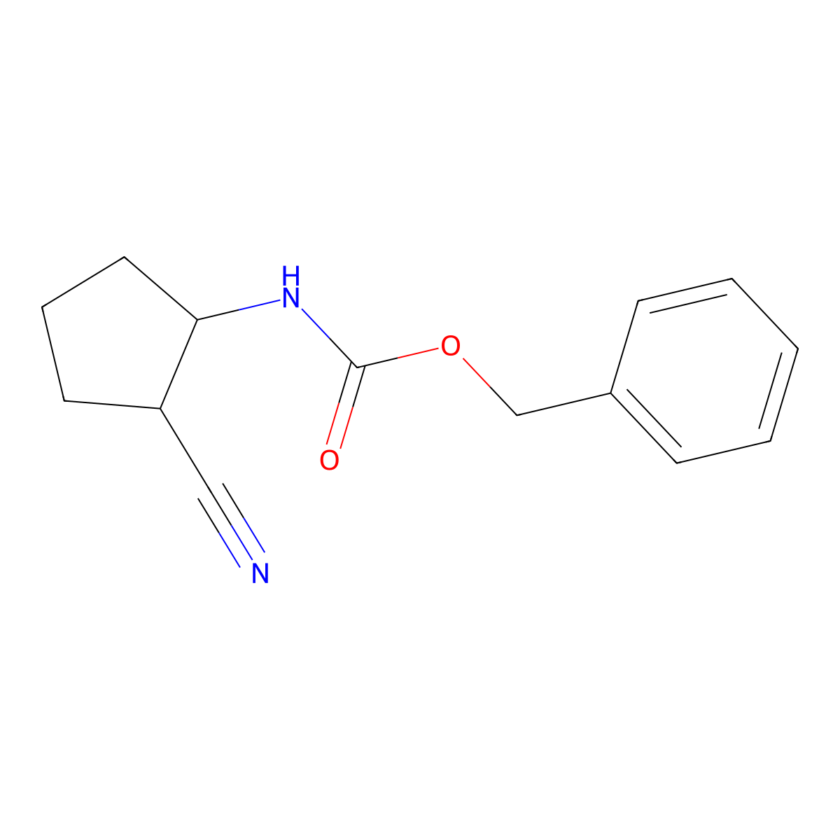 Benzyl N-(2-cyanocyclopentyl)carbamate molecular structure, CAS 1881752-53-9