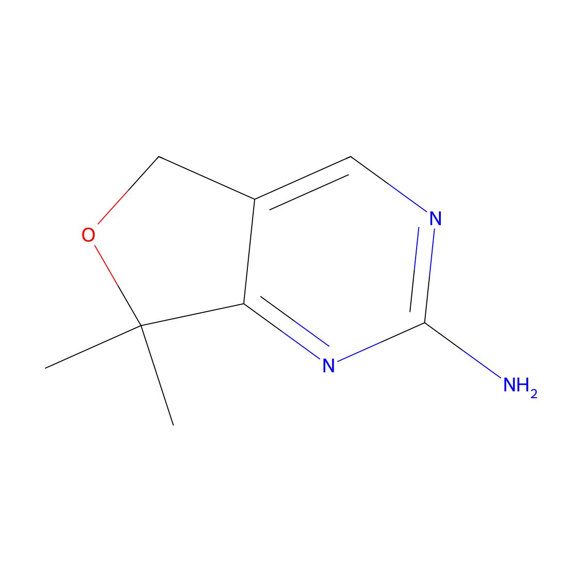 7,7-dimethyl-5H,7H-furo(3,4-d)pyrimidin-2-amine molecular structure, CAS 1881756-56-4