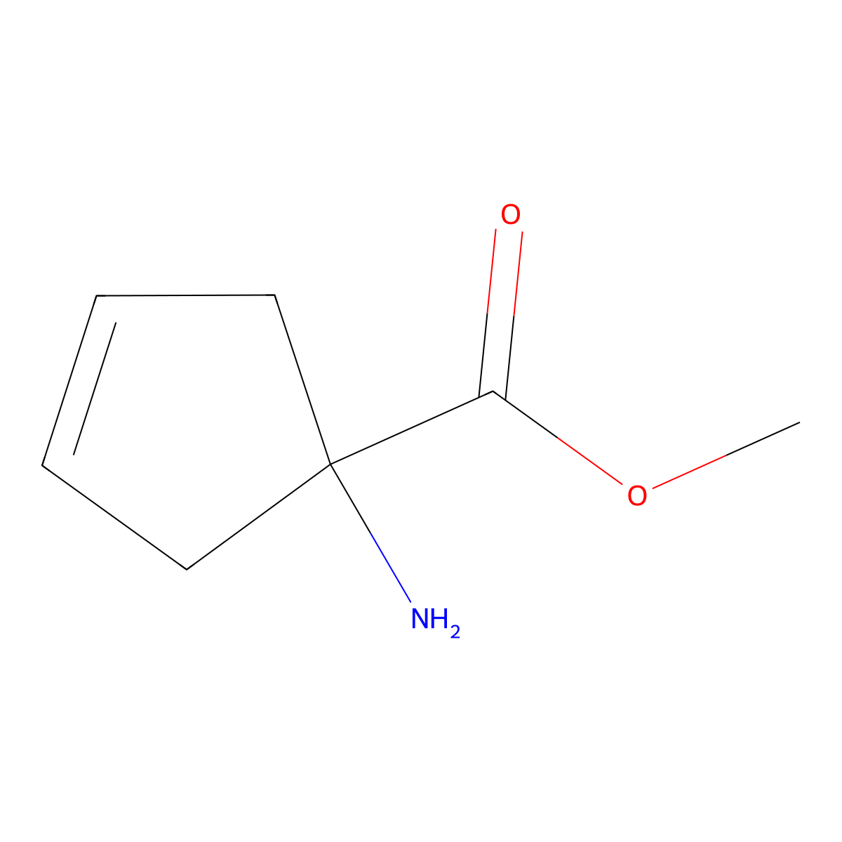 Methyl 1-aminocyclopent-3-enecarboxylate molecular structure, CAS 188177-97-1