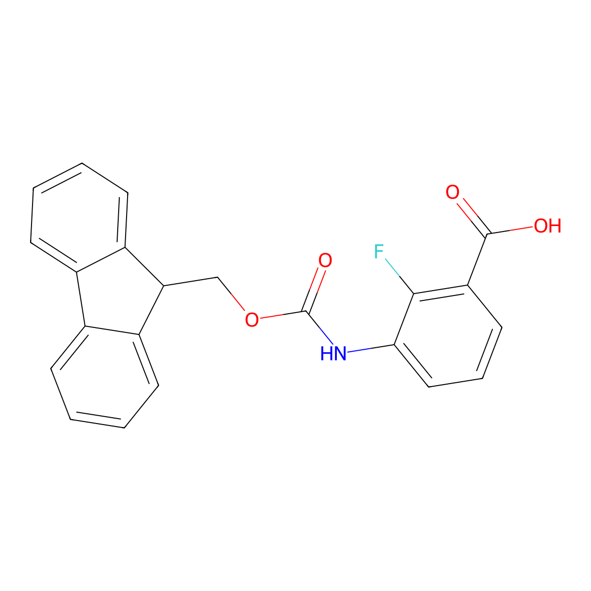 3-(9H-Fluoren-9-ylmethoxycarbonylamino)-2-fluorobenzoic acid molecular structure, CAS 1881771-89-6