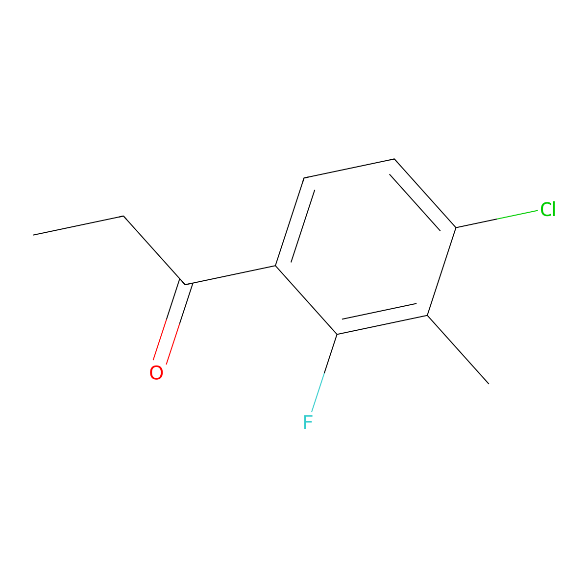 1-(4-Chloro-2-fluoro-3-methylphenyl)-1-propanone molecular structure, CAS 1881807-67-5