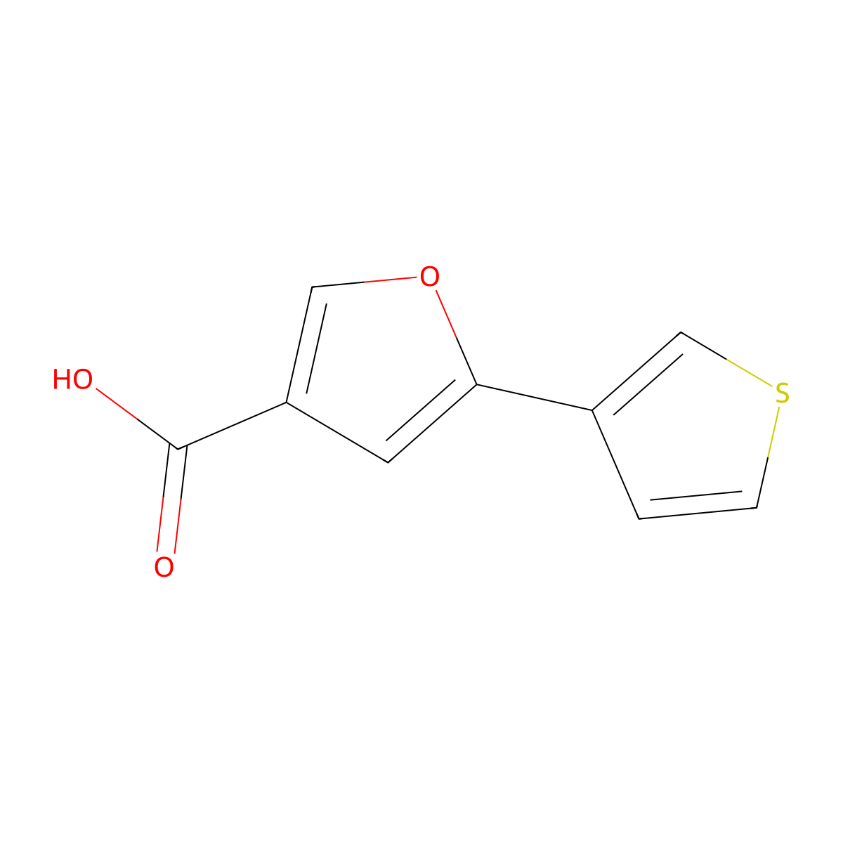 5-(Thiophen-3-yl)furan-3-carboxylicacid molecular structure, CAS 1881814-87-4