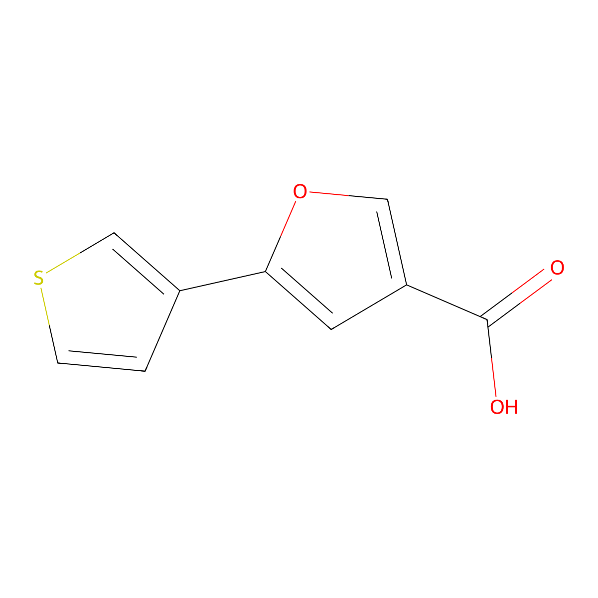 5-(Thiophen-3-yl)furan-3-carboxylicacid molecular structure, CAS 1881814-87-4