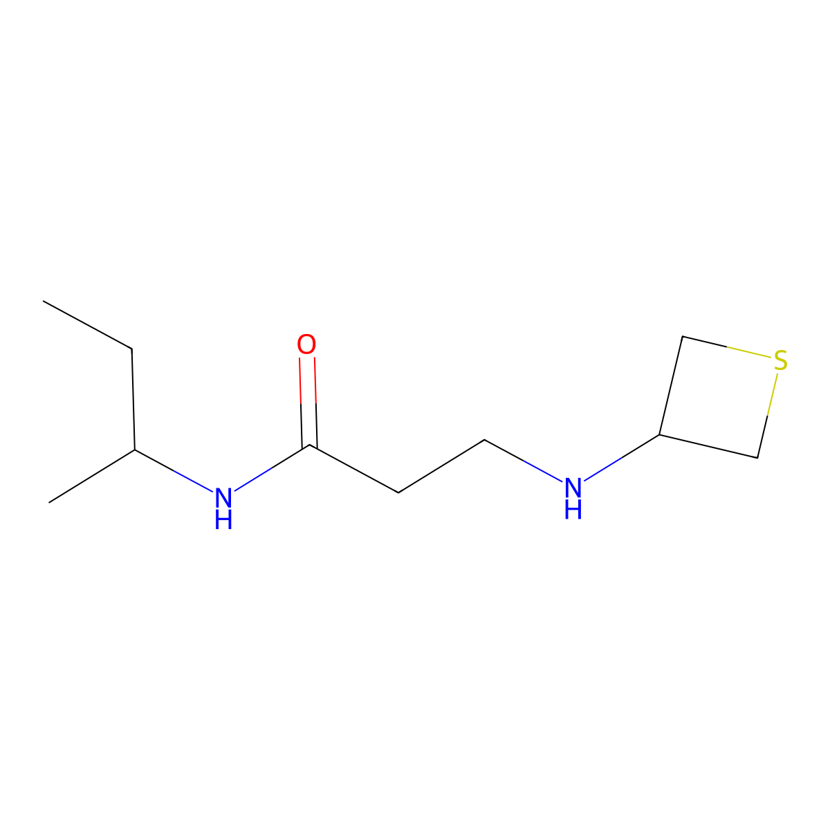 N-(sec-Butyl)-3-(thietan-3-ylamino)propanamide molecular structure, CAS 1881817-74-8