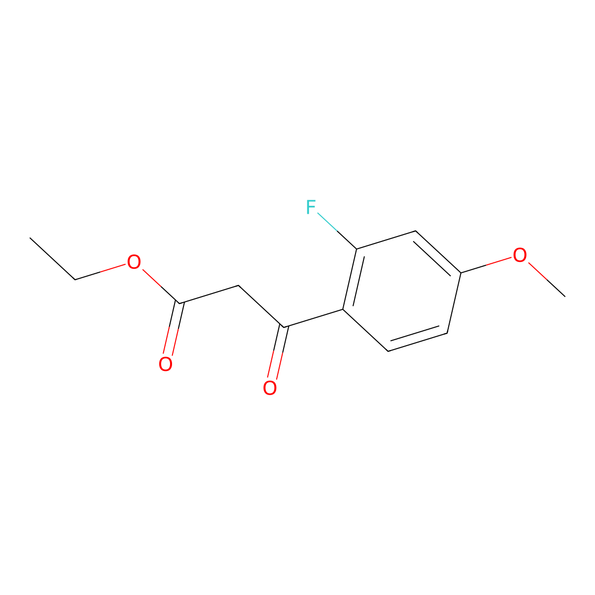 Ethyl 3-(2-fluoro-4-methoxyphenyl)-3-oxopropanoate molecular structure, CAS 188182-79-8