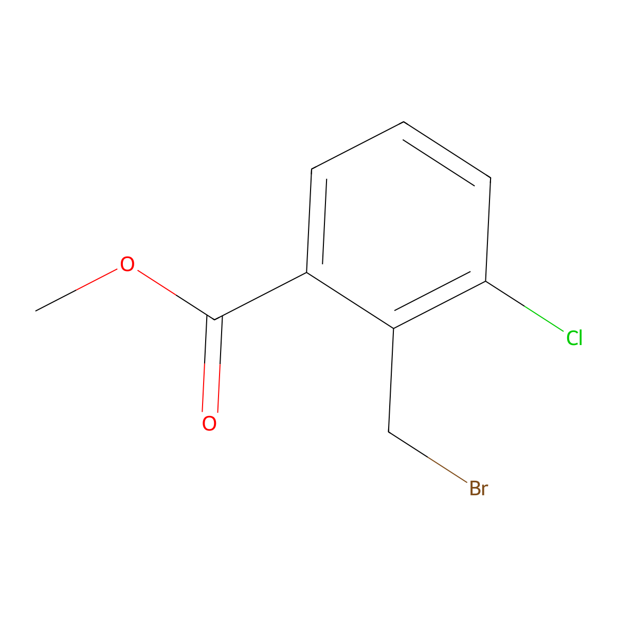 2-Bromomethyl-3-chloro-benzoic acid methyl ester molecular structure, CAS 188187-03-3