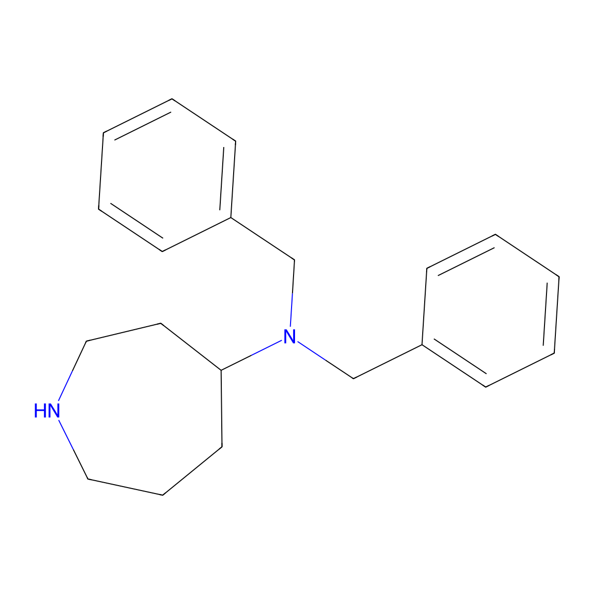 N,N-dibenzylazepan-4-amine molecular structure, CAS 1881873-23-9
