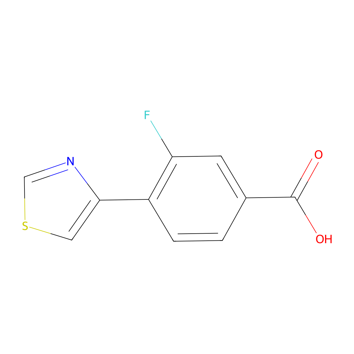3-Fluoro-4-(1,3-thiazol-4-yl)benzoic acid molecular structure, CAS 1881882-48-9