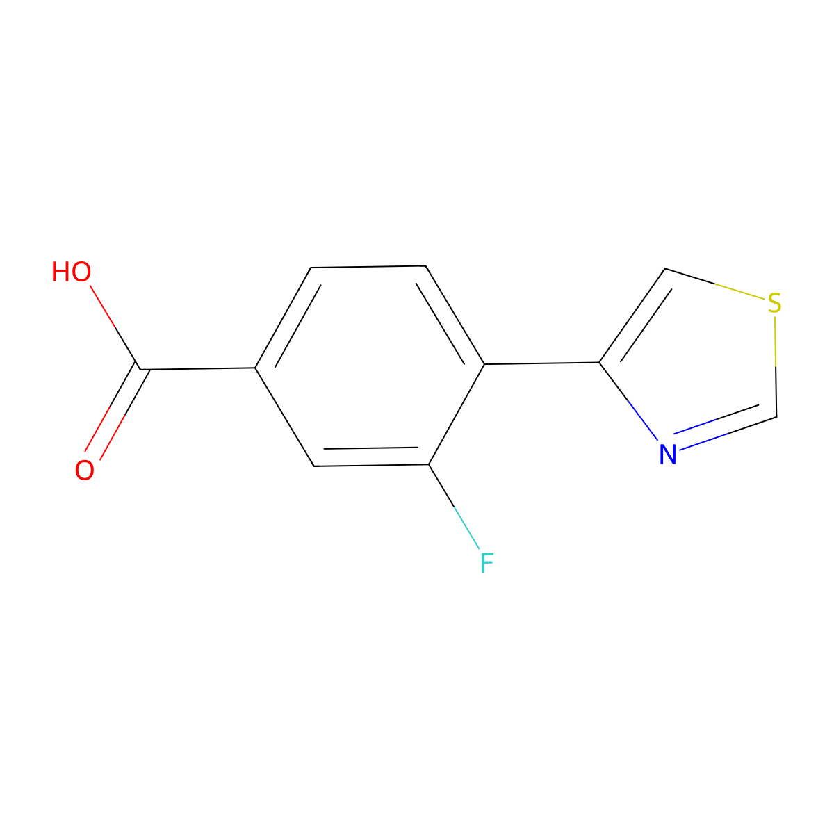 3-Fluoro-4-(1,3-thiazol-4-yl)benzoic acid molecular structure, CAS 1881882-48-9