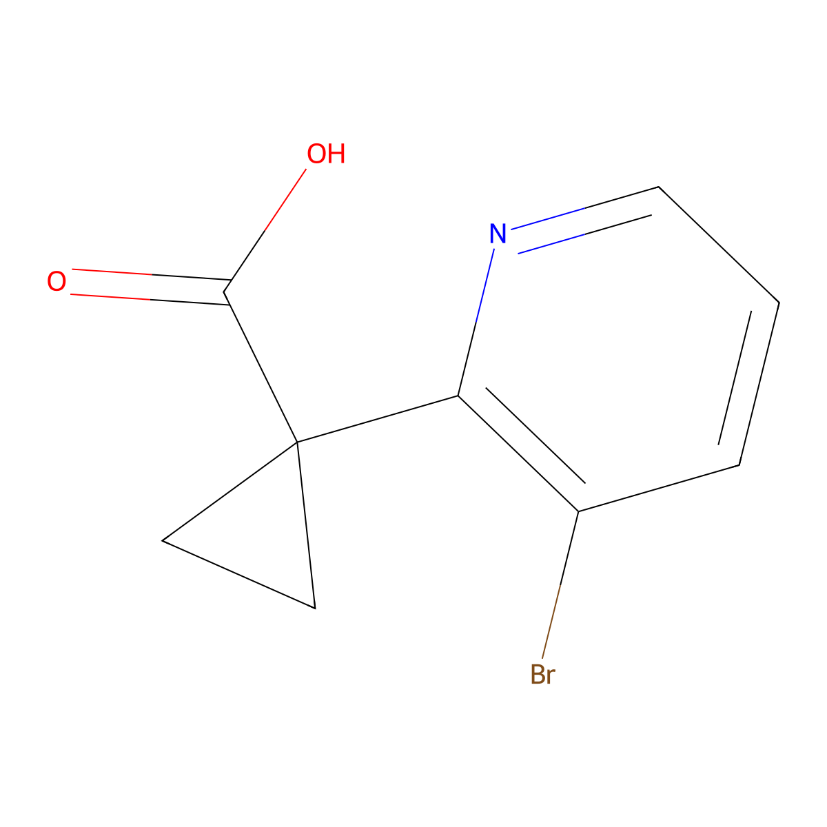 1-(3-Bromopyridin-2-YL)cyclopropane-1-carboxylic acid molecular structure, CAS 1881884-42-9