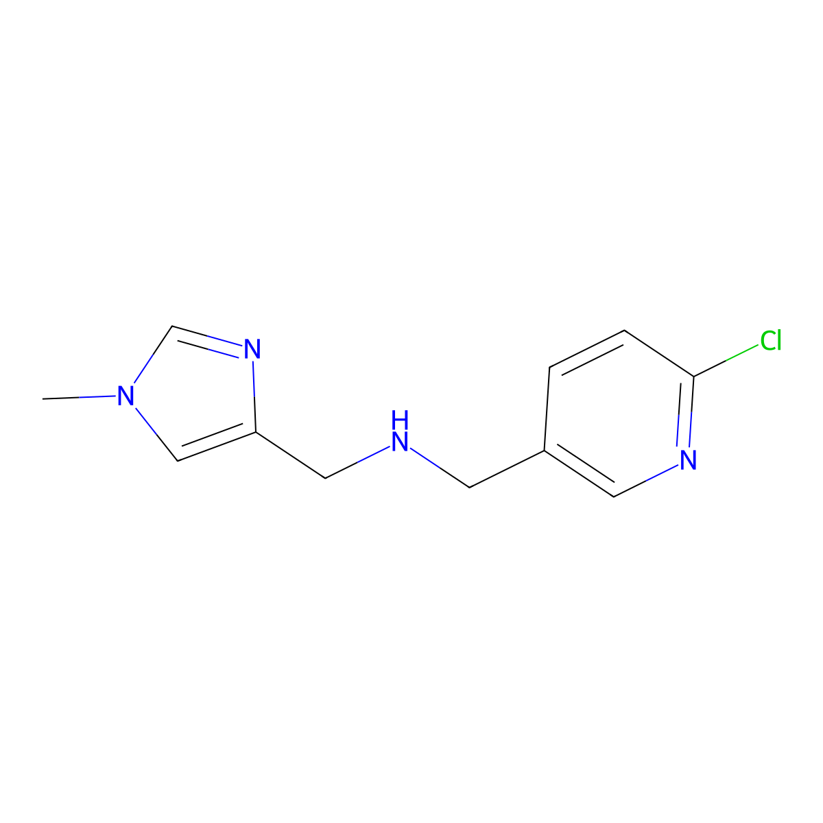 [(6-chloropyridin-3-yl)methyl][(1-methyl-1H-imidazol-4-yl)methyl]amine molecular structure, CAS 1881913-57-0